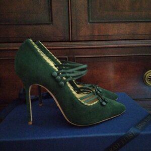 Sarah Flint Evergreen Twist Suede Heels Debbie 85 NIB size US 7